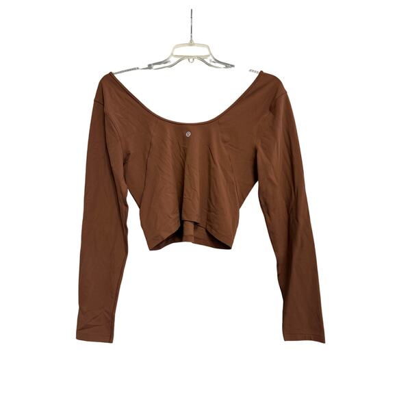 Lululemon Brown Align Long Sleeve Tee Sz 12 GS - Picture 4 of 5